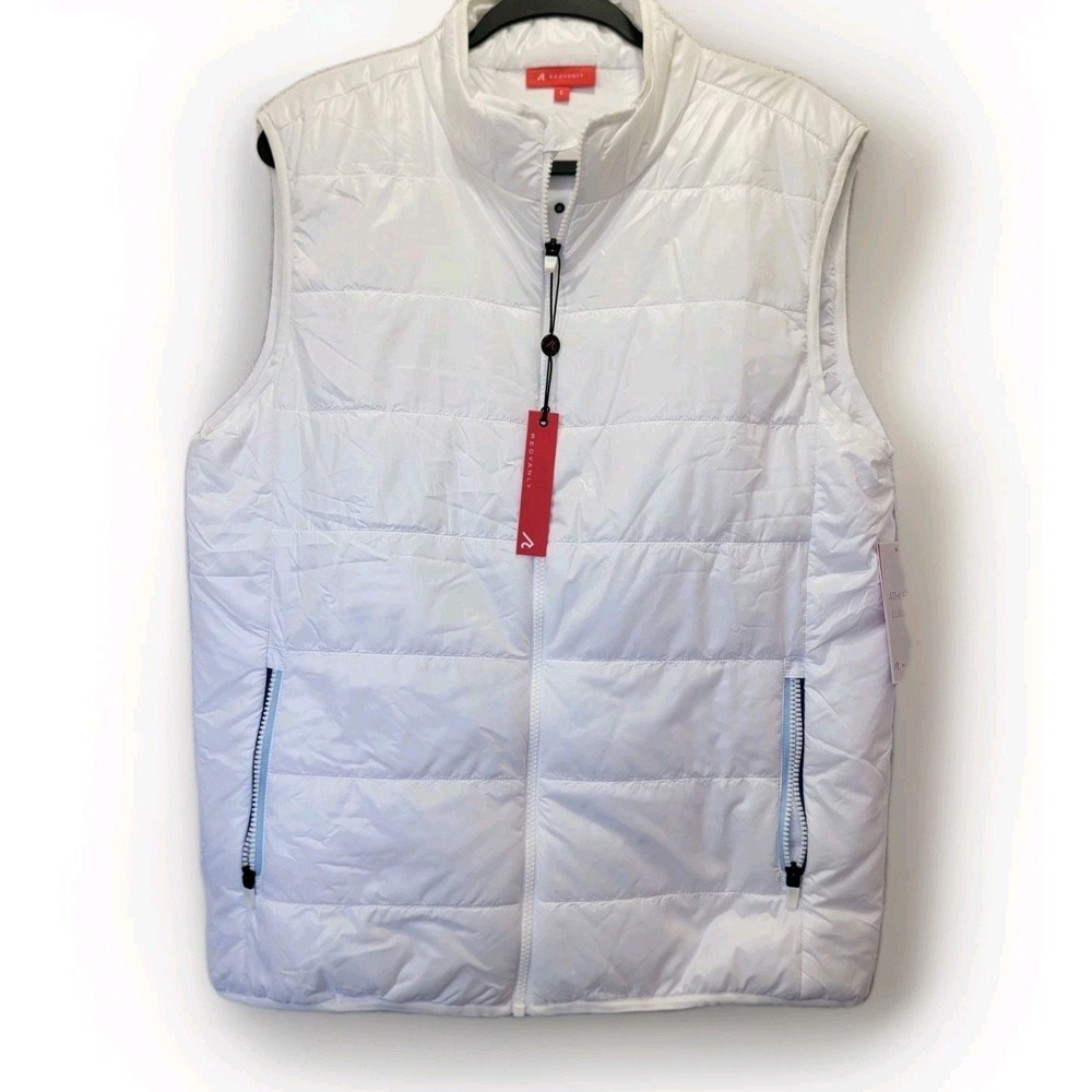 Redvanly Mens Winslow Vest Bright White LG Lightweight Golf Insulated‎ NEW $275